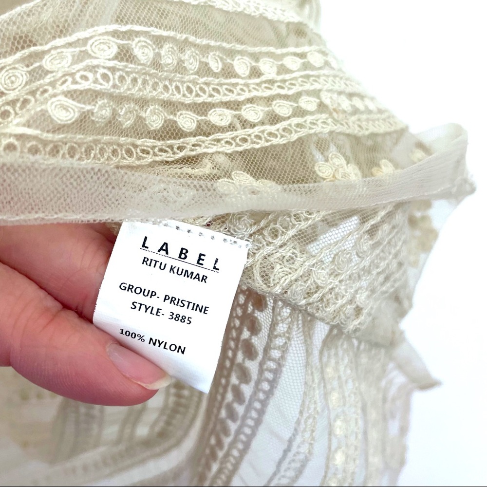 LABEL Ritu Kumar Lace/Mesh Embroidered Top - Picture 7 of 7